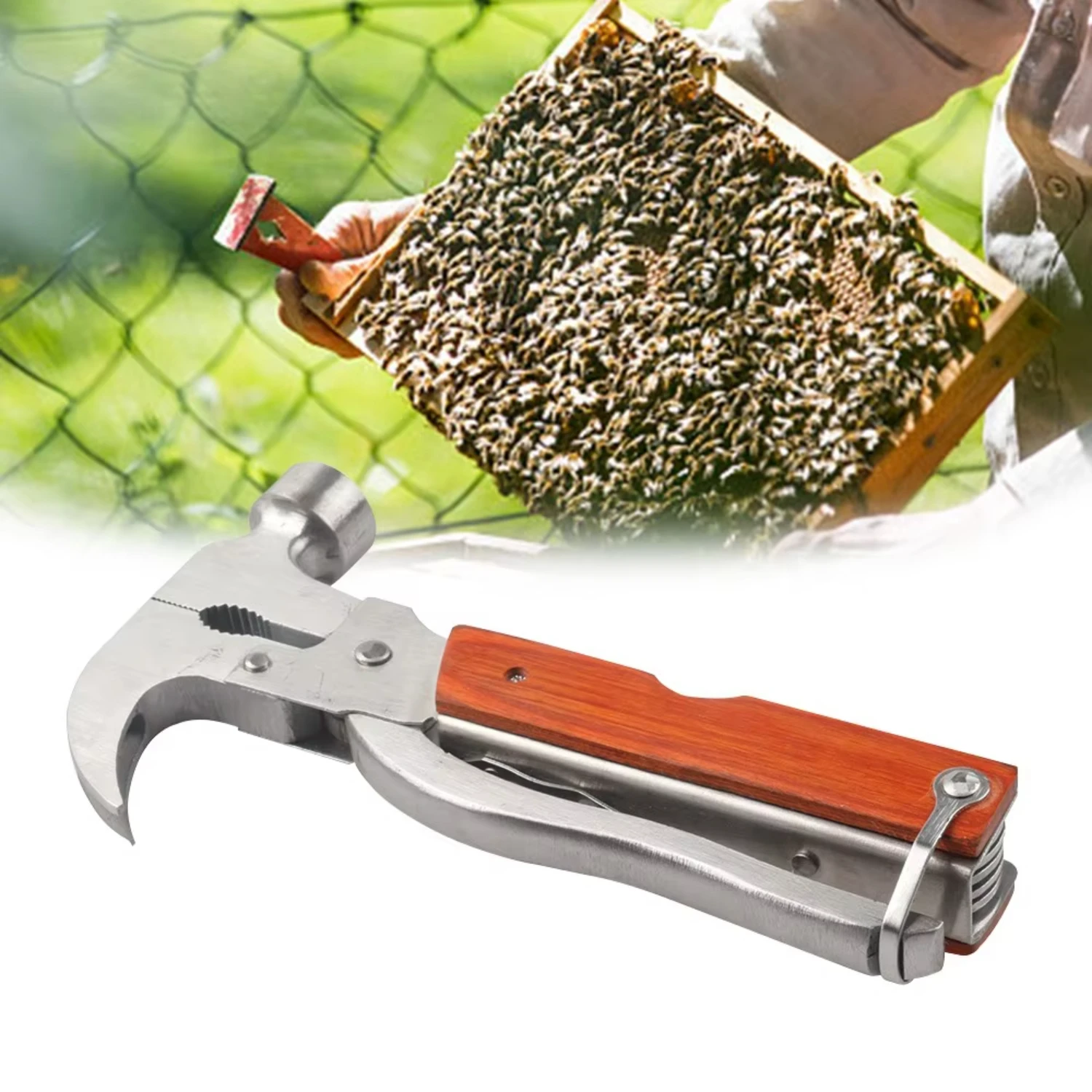 Beekeeping Bee Hive Tool Combination Claw Multi-functional Hammer Beehive Scraper Product  Beekeeper Supplies Equipment