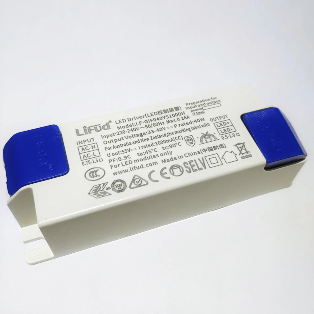 Flicker free LED Driver Lifud 40W 1000mA DC 33-40V 220-240VAC LF-GIF040YS1000H No flicker LED Pane Light LED Driver Power Supply