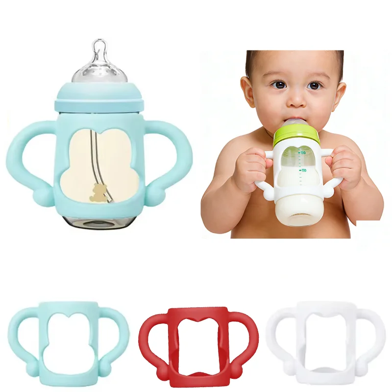 

1/3PCS BPA-Free Silicone Baby Bottle Handle Non-Slip Easy Grip Handle Multi-Color Baby Bottle Handle for Wide-Neck Baby Bottles