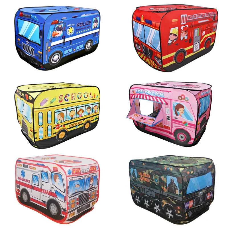 

Folding Children Play Car Tent House Game Ocean Ball Pool Indoor Toy Fire Engine Ambulance Ice Cream Blue Outdoor