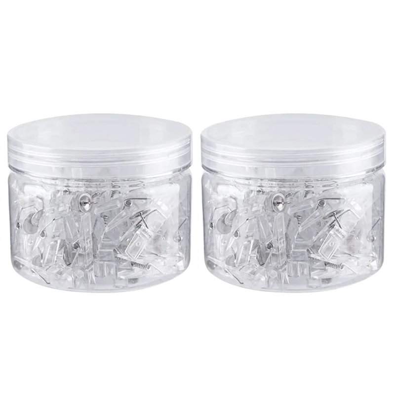 100 Pcs Mini Clear Photo Clips Mini Clothespins Clips Clothes Line Clips Mini Transparent Plastic Clips Stationery Folder