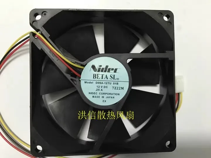 

Free shipping of original NIDEC 9025 D09A-12TU 01B DC12V0.25A cooling fan