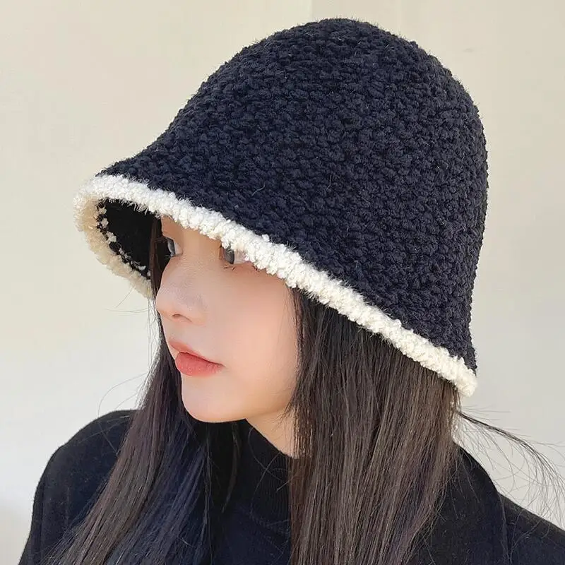 

Girls Casual Beanie Bucket Hat Women's Fashion Foldable Travel Ocean Basin Hat Hollow Sun Cap Color Matching Woven TTC0505