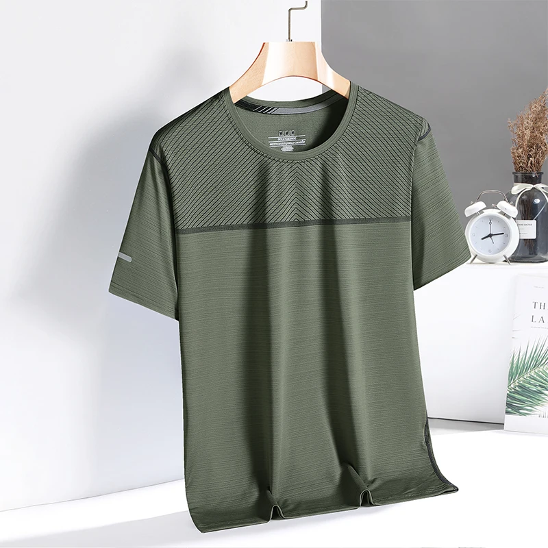 Quick Dry Sport T Shirt Men\'S 2024 Short Sleeves Summer Casual Print Plus OverSize 3XL Top Tees GYM Tshirt Clothes