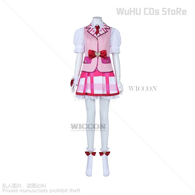 Anime aikatsu! Hoshimiya ichigo cosplay kostüm lolite kleid hoshimiya ichigo perücke haarband frauen hallowen party cosplay idol cos