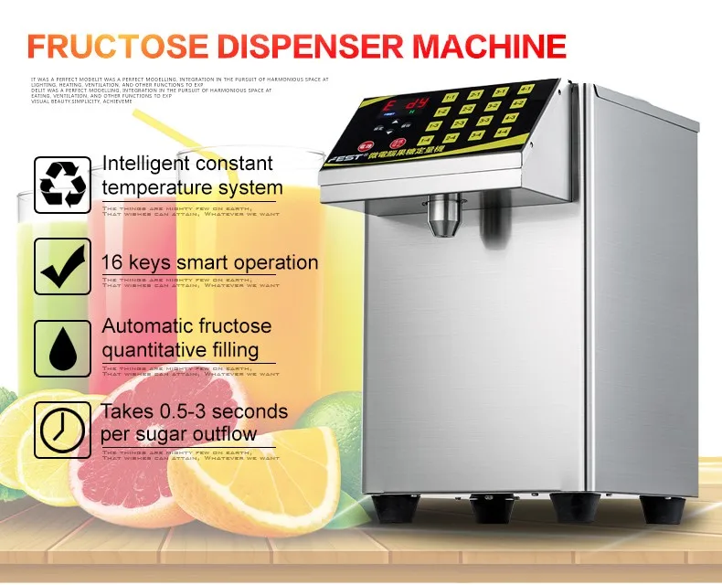 Automatyczne 16 klucz 8L fruktozy maszyny ilościowe dozowniki syropu fruktoza maszyna dozująca robot kuchenny Bubble Tea Shop