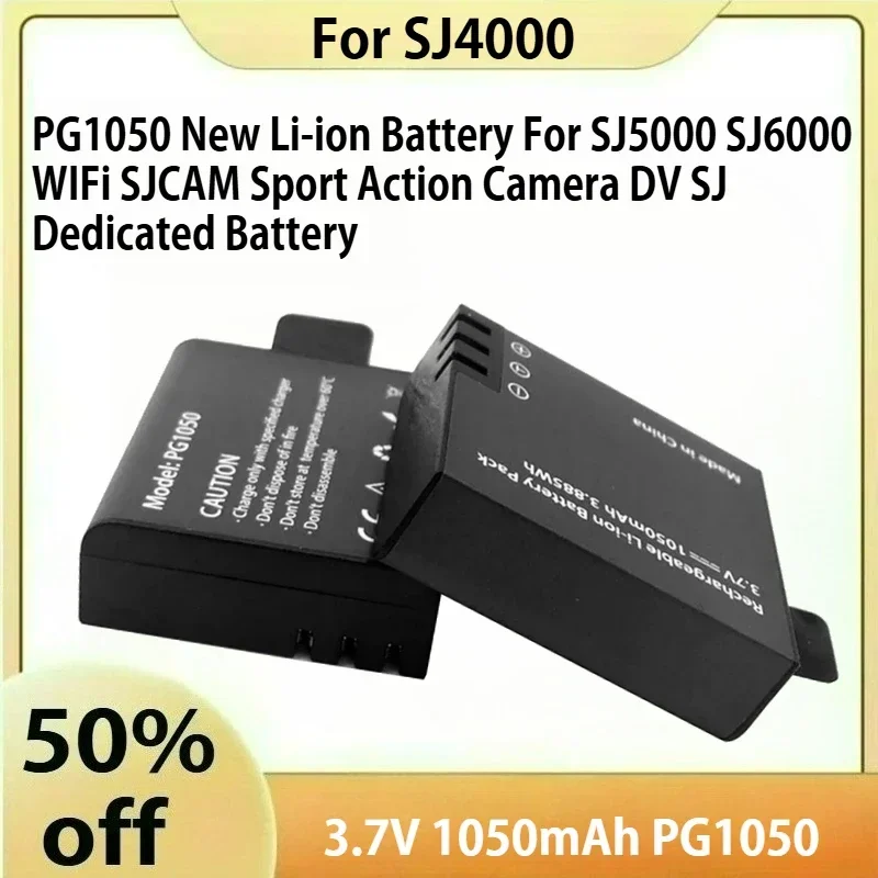 

3.7V 1050mAh PG1050 New Li-ion Battery For SJ4000 SJ5000 SJ6000 WIFi SJCAM Sport Action Camera DV SJ Dedicated Battery