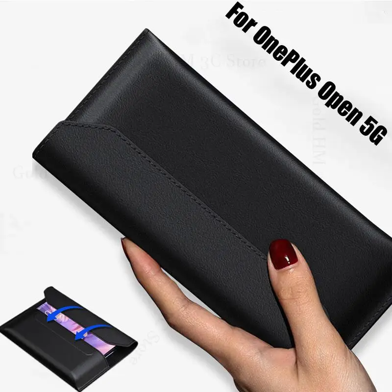 

For OnePlus Open 5G Magnetic Flip Genuine Leather Phone Case For One Plus Open 5G Handbag Wallet Phone Holder Pouch Holster Bag