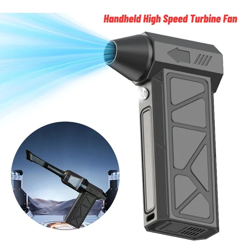 

2 In 1 Brushless Motor Electric Turbo Fan And Handheld Vacuum Cleaner High-Speed Turbo Violent Fan USB Rechargeable Powerful