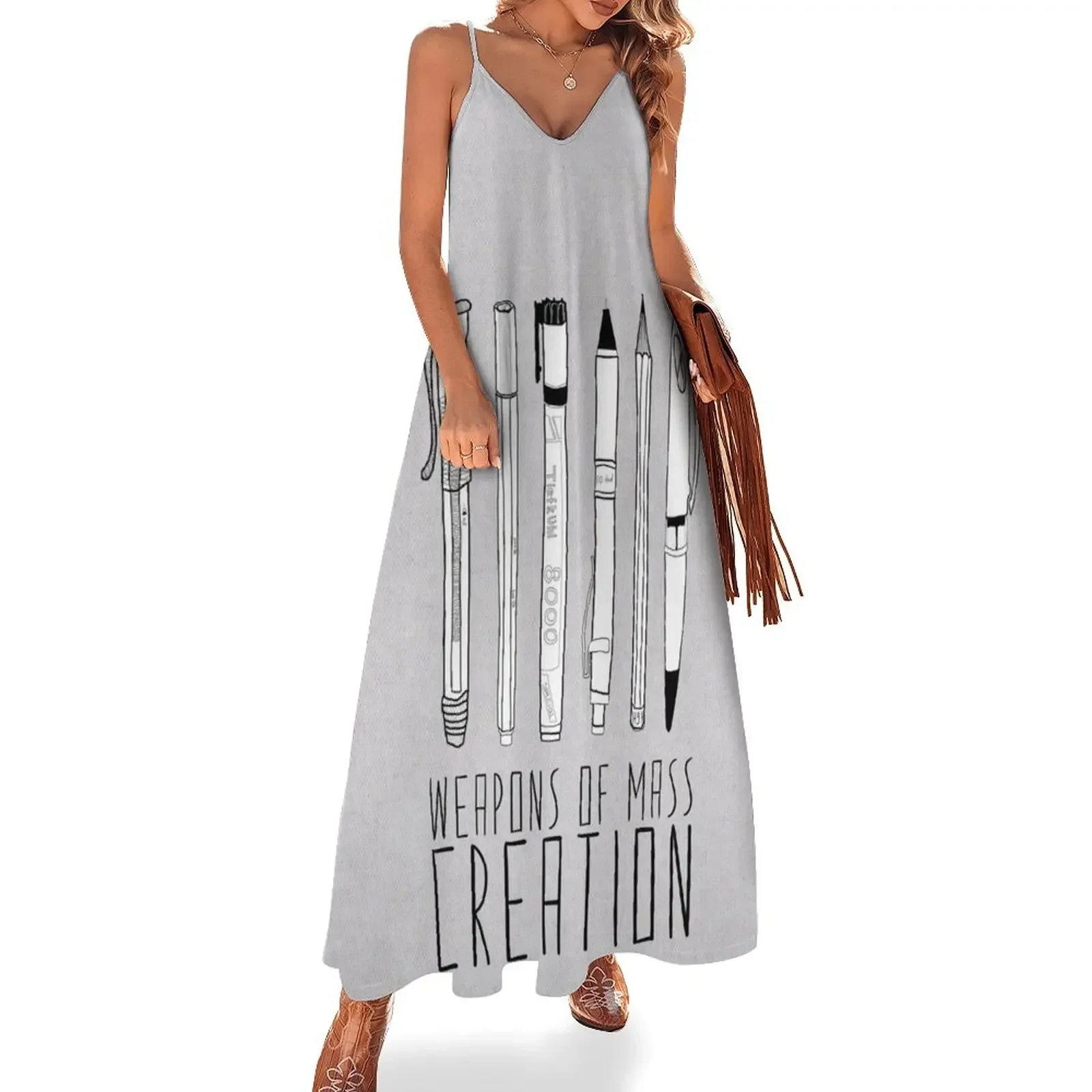 Weapons Of Mass Creation (on grey) Sleeveless Dress summer outfits for women 2024 Dress woman Dress