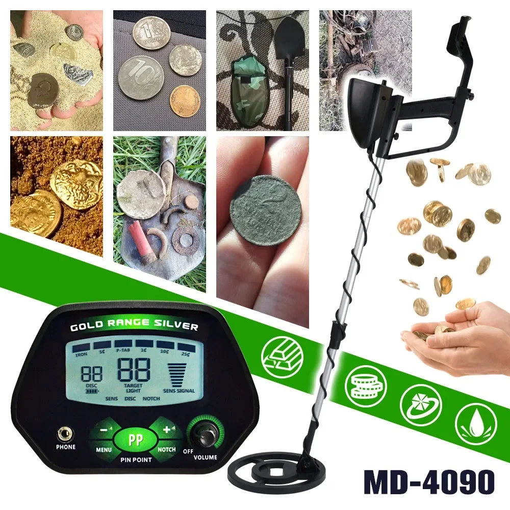 Metal Detector impermeabile IP68 per adulti con bobina di ricerca ad alta precisione da 10 '', modalità interamente in metallo e disco e tacca e puntale