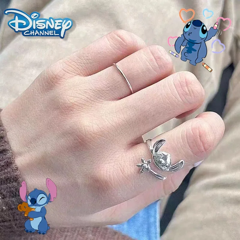 

Disney Stitch 925 Ring Kawaii Cartoon Anime Lilo & Stitch Fashion Jewelry Accessories Women Jewelry for Birthday Gift Kids