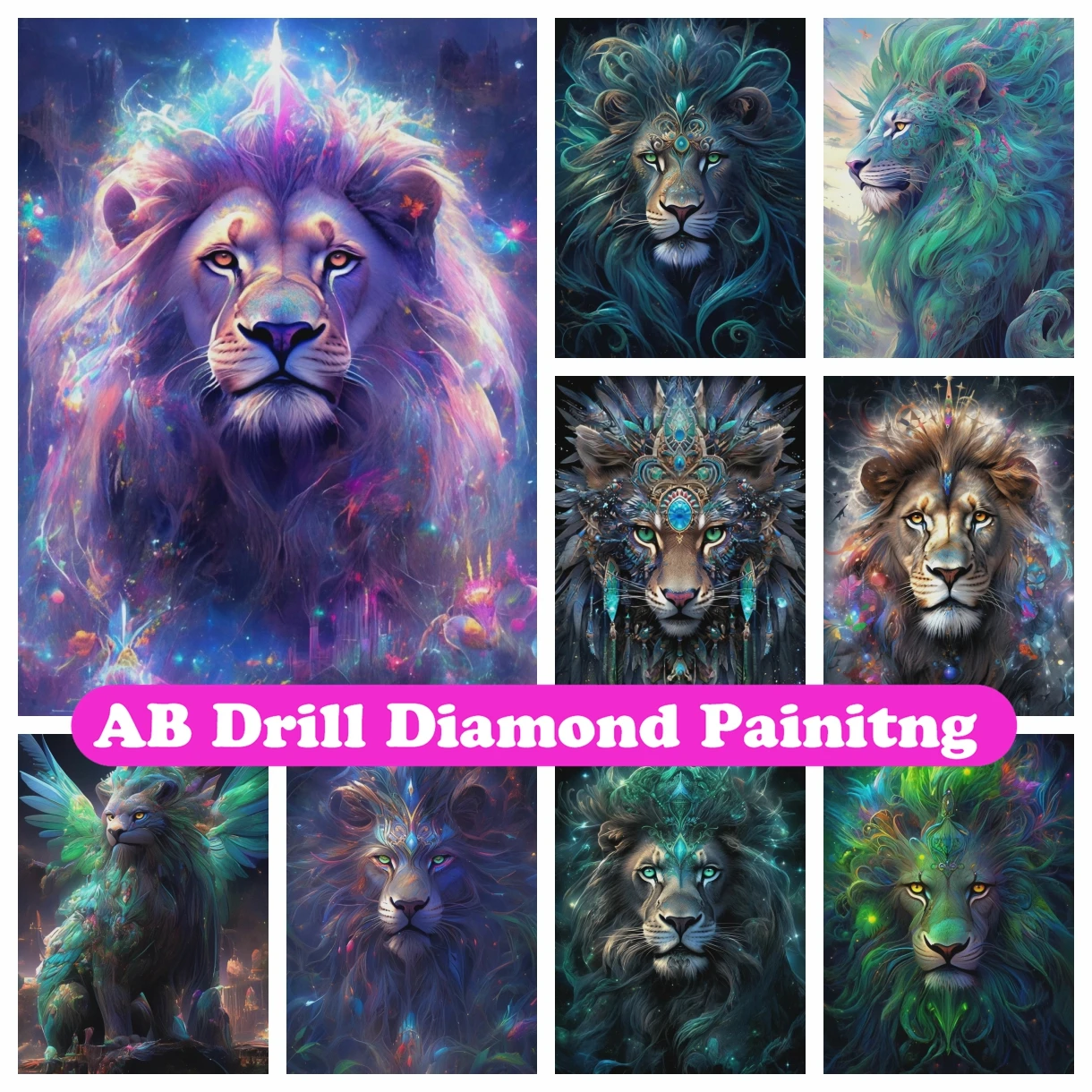 

Fantasy Lion 5D DIY AB Diamond Painting Embroidery Animal Art Cross Stitch Rhinestones Handmade Craft Mosaic Home Decor Gift