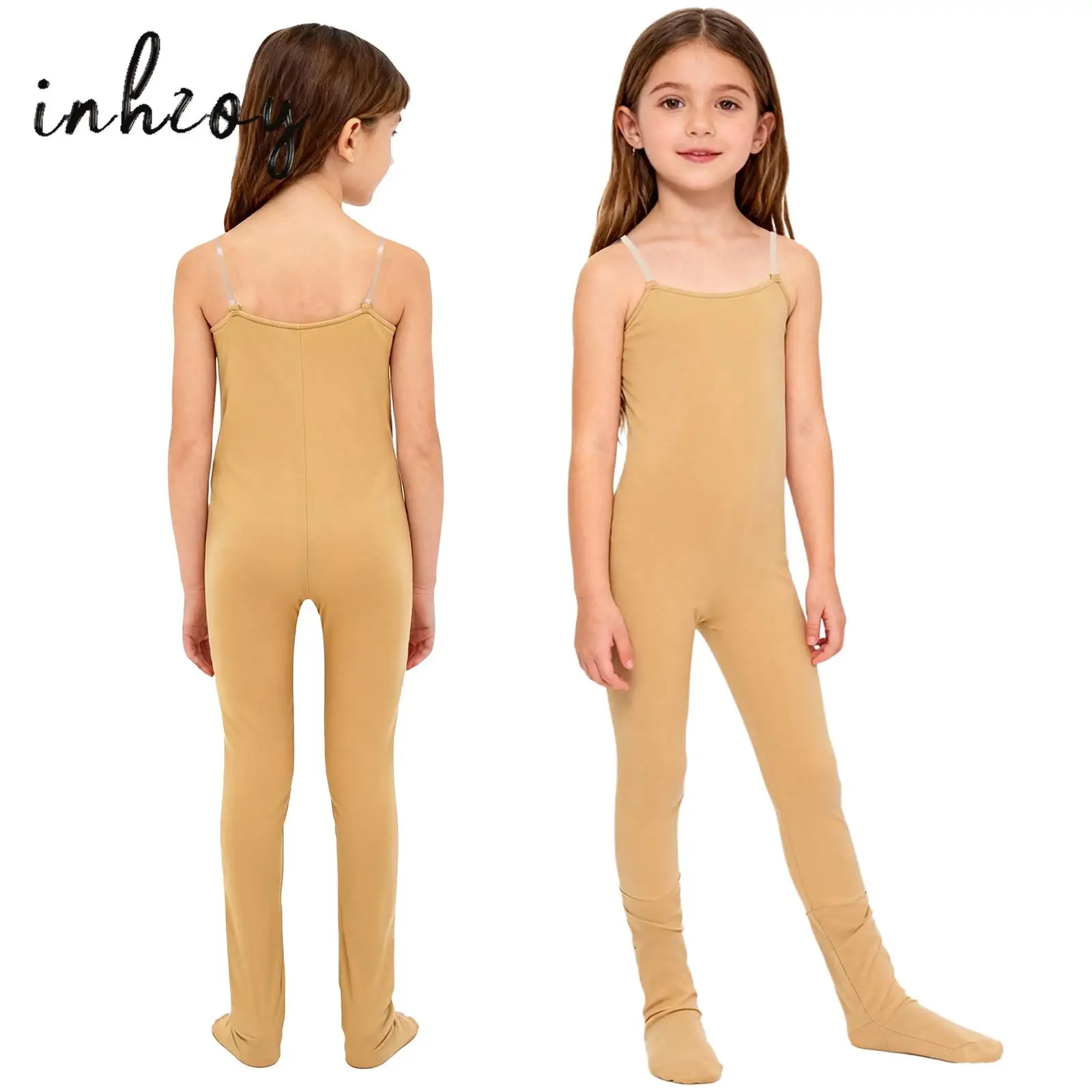 

Kids Girls Ballet Leotard Nude Camisole Seamless Dance Undergarment Full Body Gymnastics Leotard Jumpsuit Romper Unitard Costume