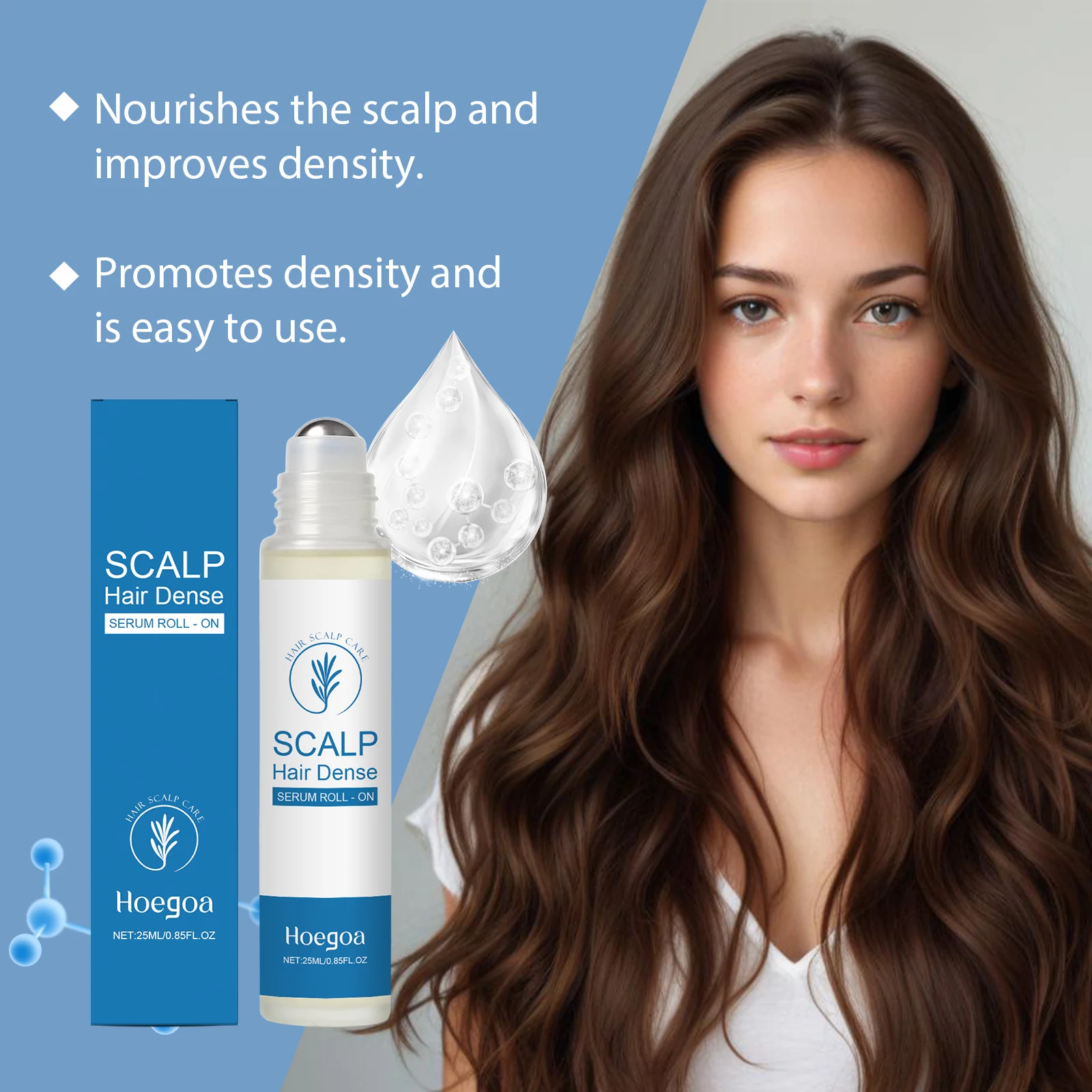 Hair Growth Essence Anti Baldness Strengthen Hair Roots Improve Scalp Health Repair Thicken Rosemary Massage Roller Ball Essence