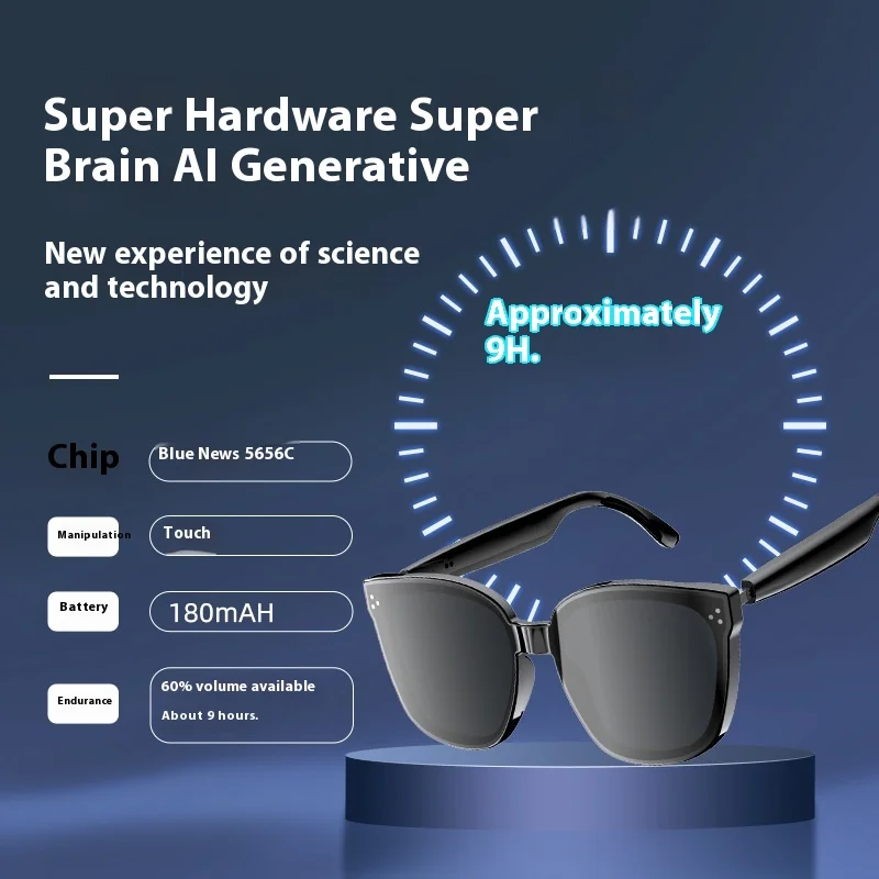AIartificia intelligence translation bluetooth headset glasses integrated classic UV protection sunglasses fashion smart glasses