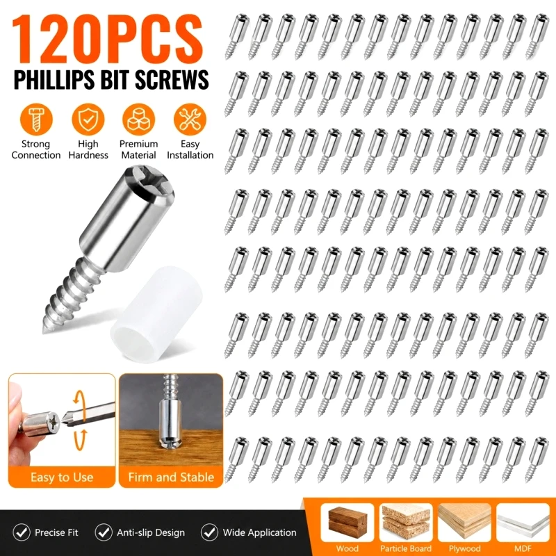 Self-Tapping Screws Cabinet Laminate Shelf Support Pegs with Non-Slip Sleeve for Kitchen Glass Furniture Closet Shelf Pins