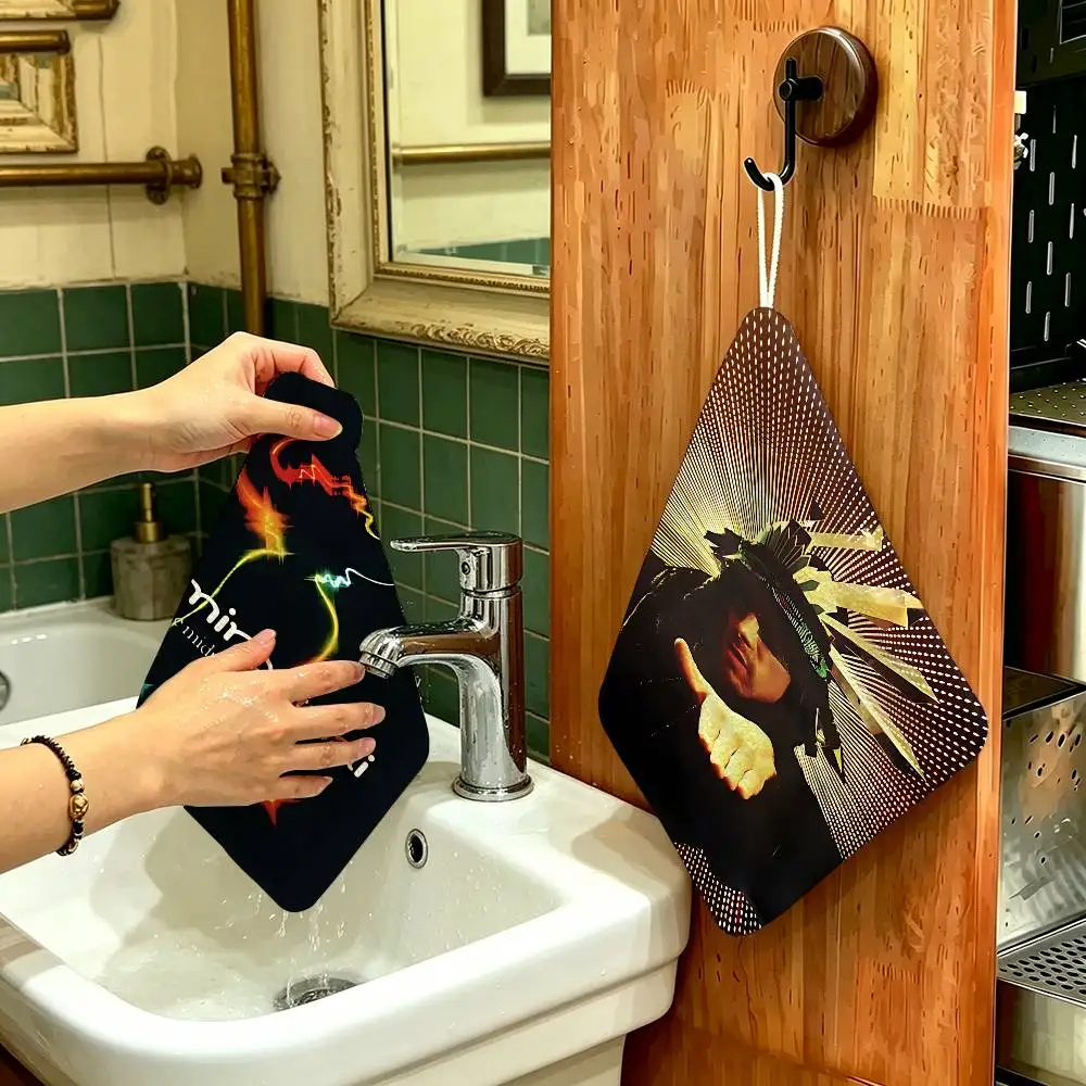 Rock Band J-Jamiroquai Multi-scene Polyester Cotton Towel, Hanging Hand Wiping Cloth for Kitchen Bathroom Hotel