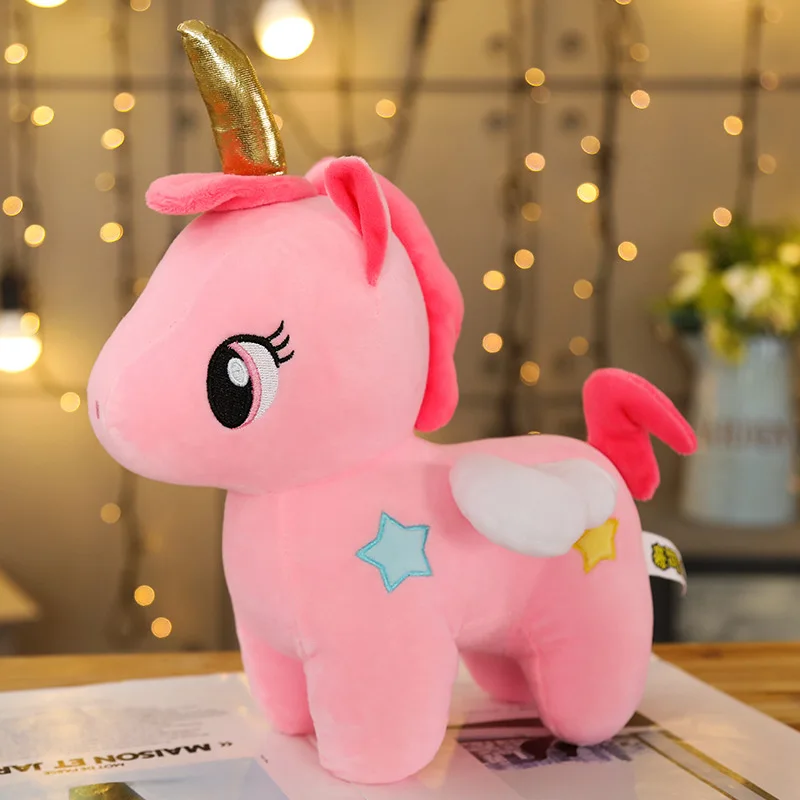 20/30cm Pink Unicorn Plush Toy Baby Kids Sleeping Pillow Doll Animal Stuffed Pegasus Plush Toy Birthday Gifts for Girls Children