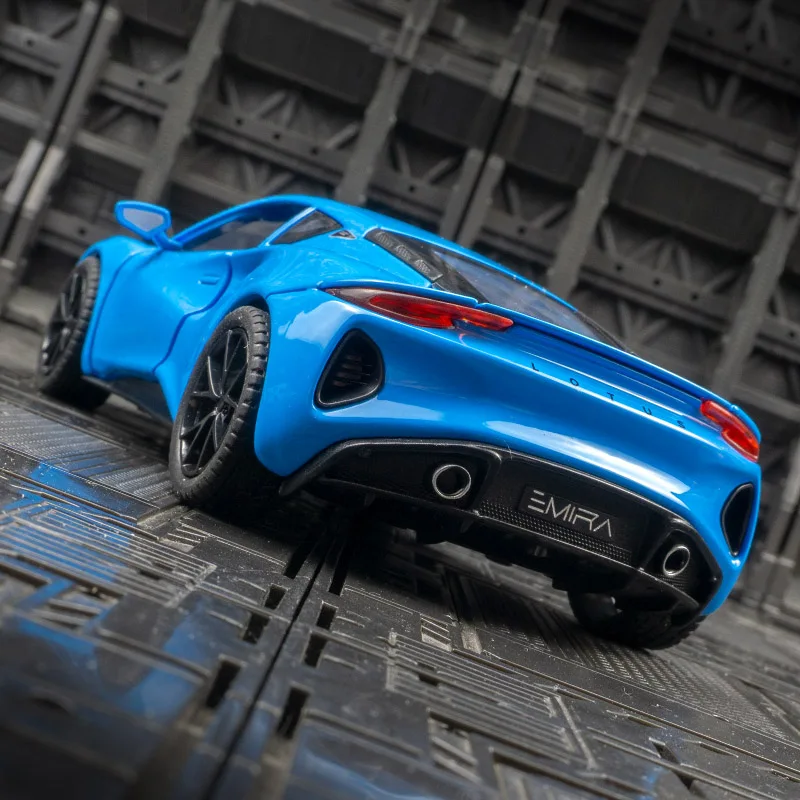 1:24 Lotus sports car alloy car model ornament collection, door can be opened, children's sound and light toy car gift