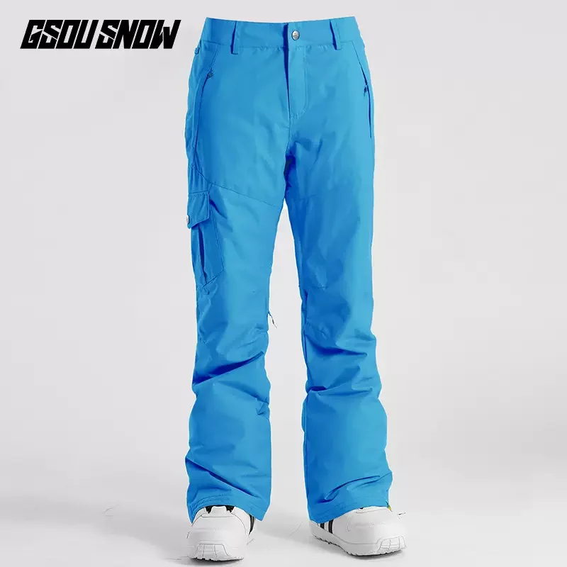 Gsou-Snow Ski Pants for Women, Double Board, Windproof, Waterproof, Thick, Warm, Outdoor