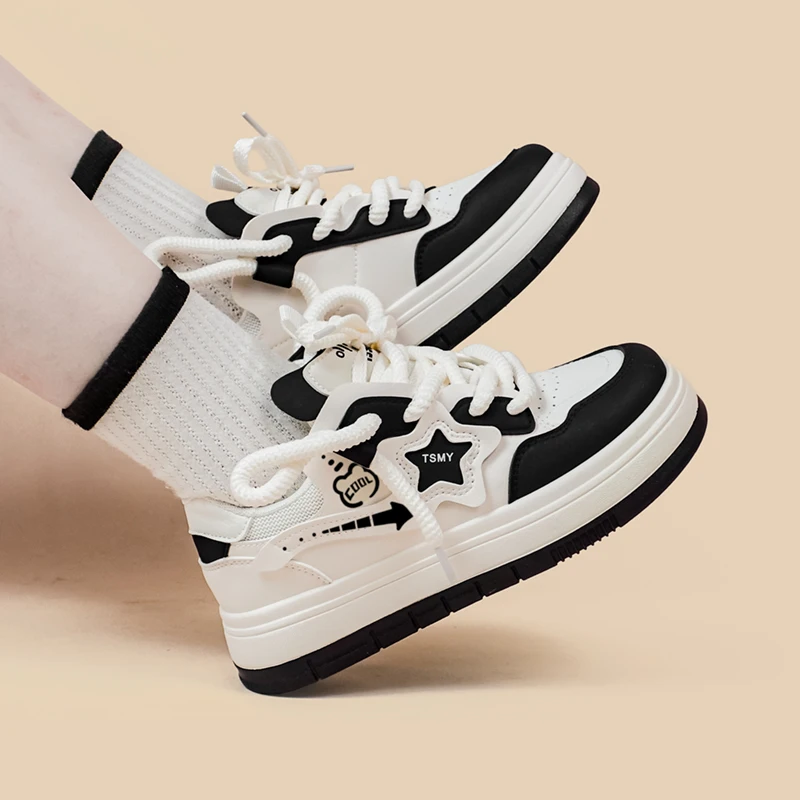 Amy and Michael New Fashion Trend Sneakers for Girls Students Chunky Casual Shoes Female Women Sports Trainers Low Top Shoes