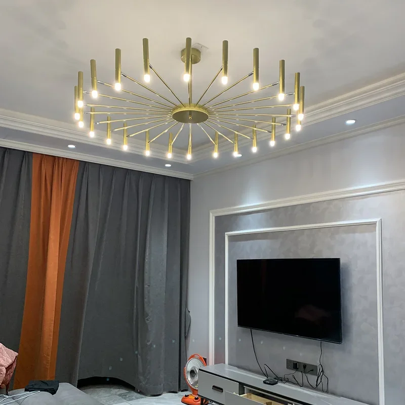 Modern Creative Simplicity French Minimalist Nordic Duplex Building Chandeliers for Bedroom Living Room Lobby Exhibition Hall