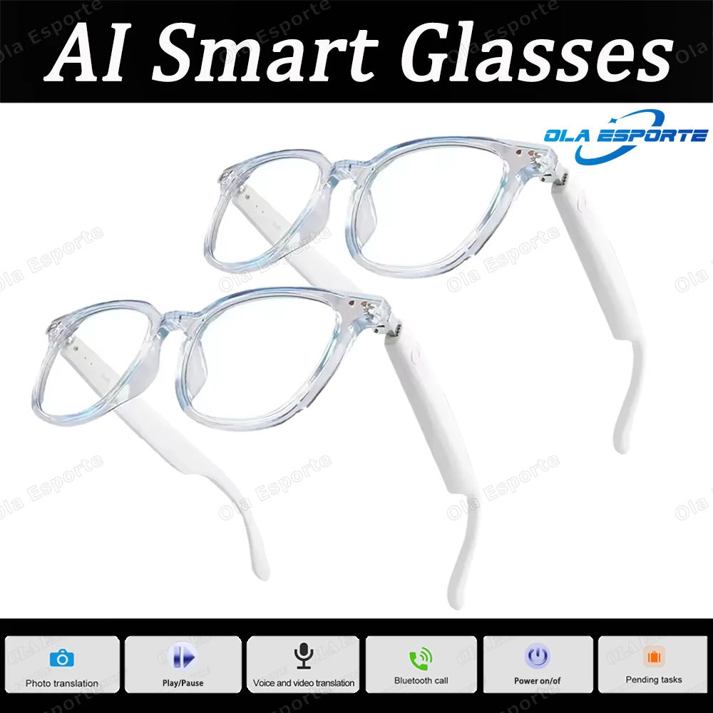 2025 AI Smart Glasses color-changing lenses Bluetooth Call Music multifunctional transparent Sunglasses anti-blue light  glasses