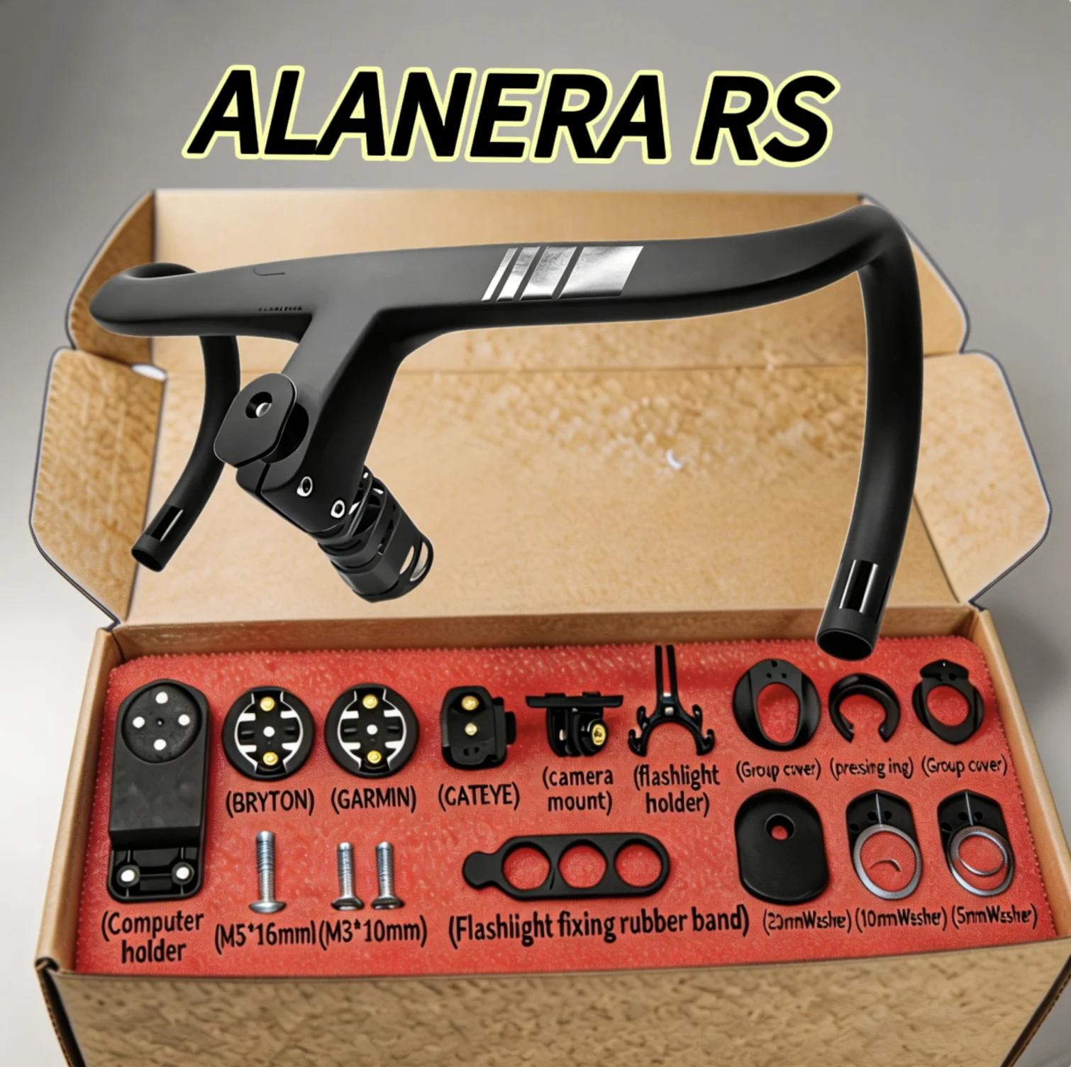

Интегрированный карбоновый руль ALANERA RS T1000 для шоссейных велосипедов с креплением для компьютера, внутренней проводкой тросов, штоком 28,6 мм и проставками