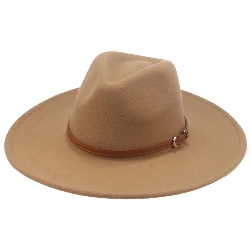 

Fedora Hats Big Birm 9.5cm Solid Belt Band Felt Men Hats Gentlemen Classic Casual Formal Women Hats Pamelas Y Tocados Para Bodas