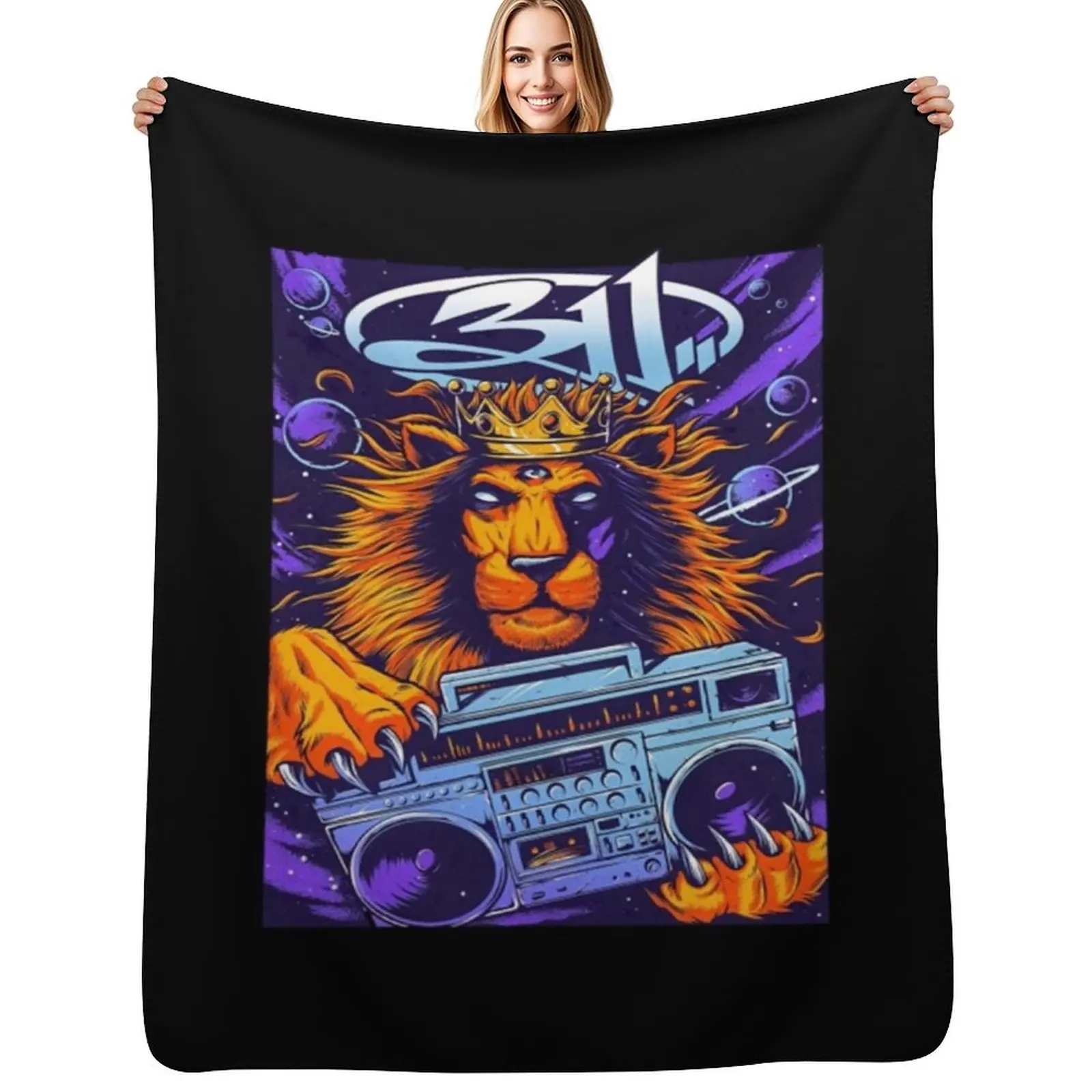

311 lion radio Throw Blanket Warm Plush Fuzzy Blanket for Living Room