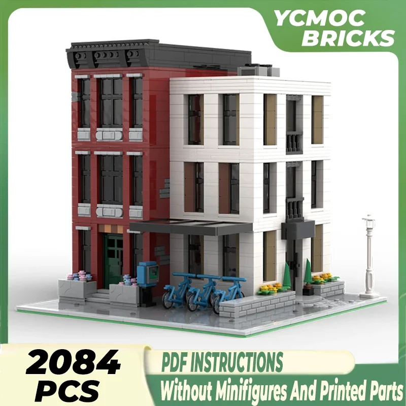 City Street View Model Moc Building Bricks Bookshop Headquarters Technology Modular Blocks Gift Christmas Toys DIY Sets Assembly