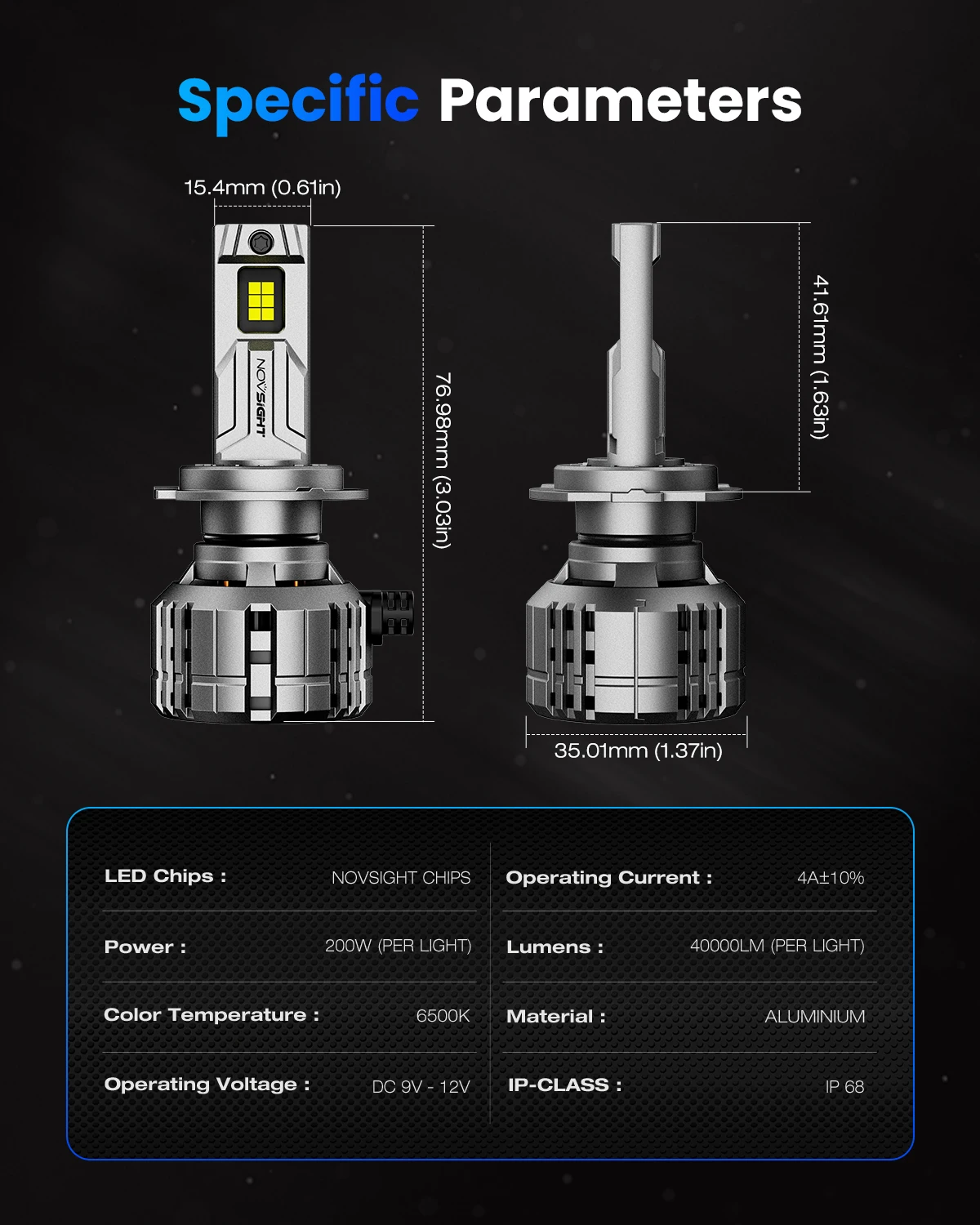 NOVSIGHT N60 200W 20000LM السوبر مشرق H7 LED Canbus H4 H11 H8 H9 9005 HB3 9006 HB4 H13 9012 مصباح سيارة 6500K سيارة المصابيح الأمامية
