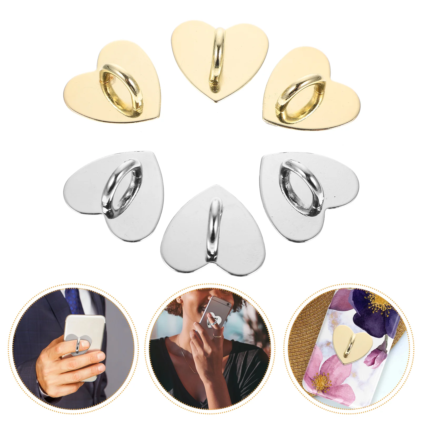 

12 Pcs Mobile Phone Case Hook Accessories Shell Ornaments DIY Craft Decoration Telephone Heart Buckle Patches Metal Alloy Tools