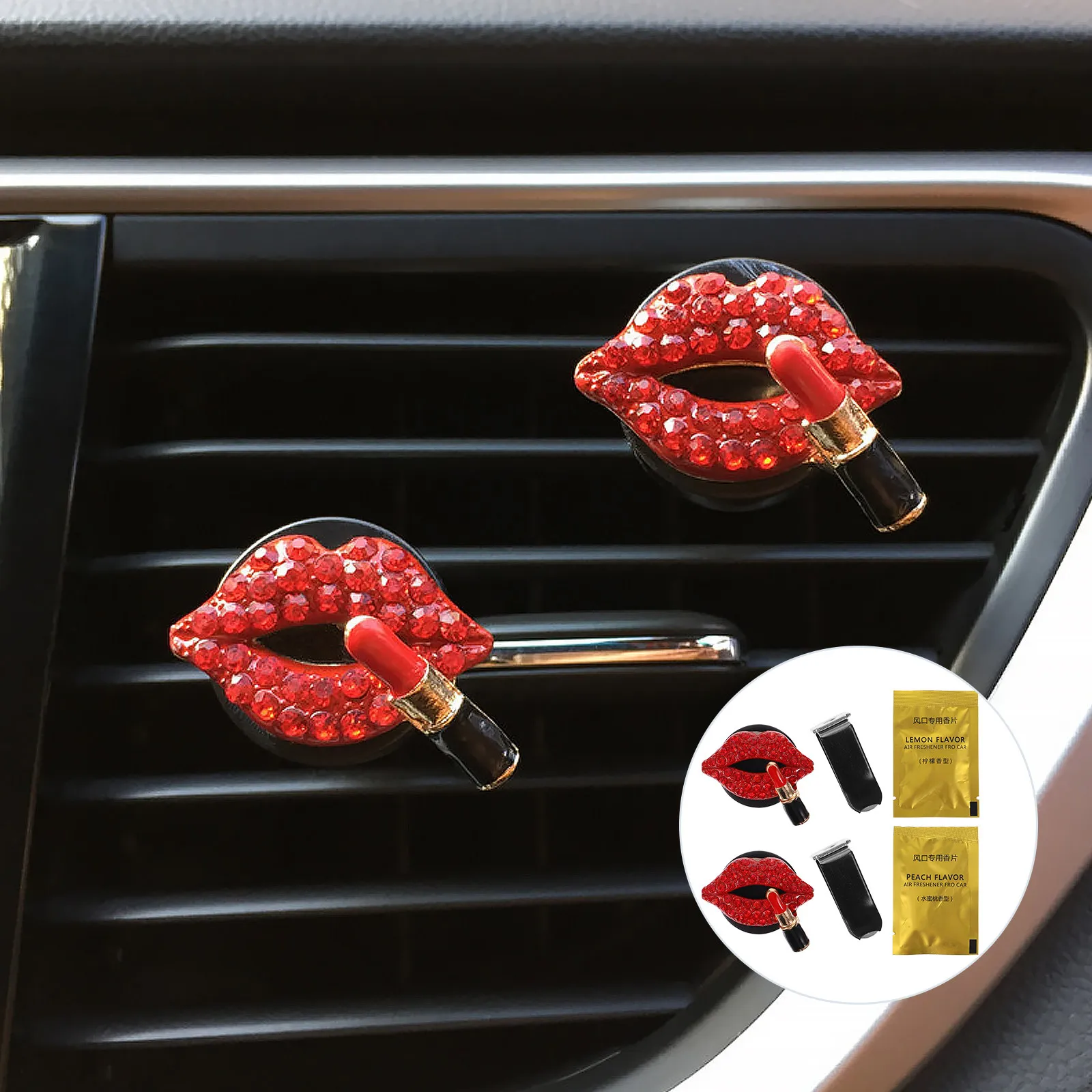 2 Conjuntos de Difusores de Perfume para Carro com Clipe para Saída de Ar, Aromatizador, Decoração de Interior de Carro, Clipe de Aromaterapia para Eliminar Odor