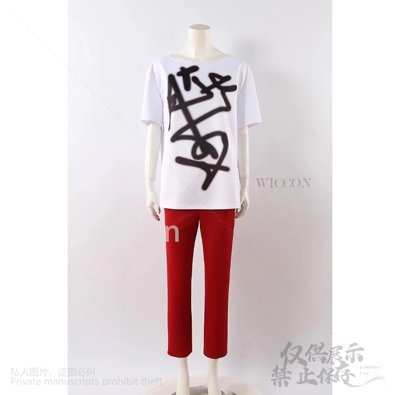 Anime Alien Stage Cosplay Till Costume Wig Tshirt Red Pants Costume Fancy Party Halloween Tattoo Uniform Men Women Customized