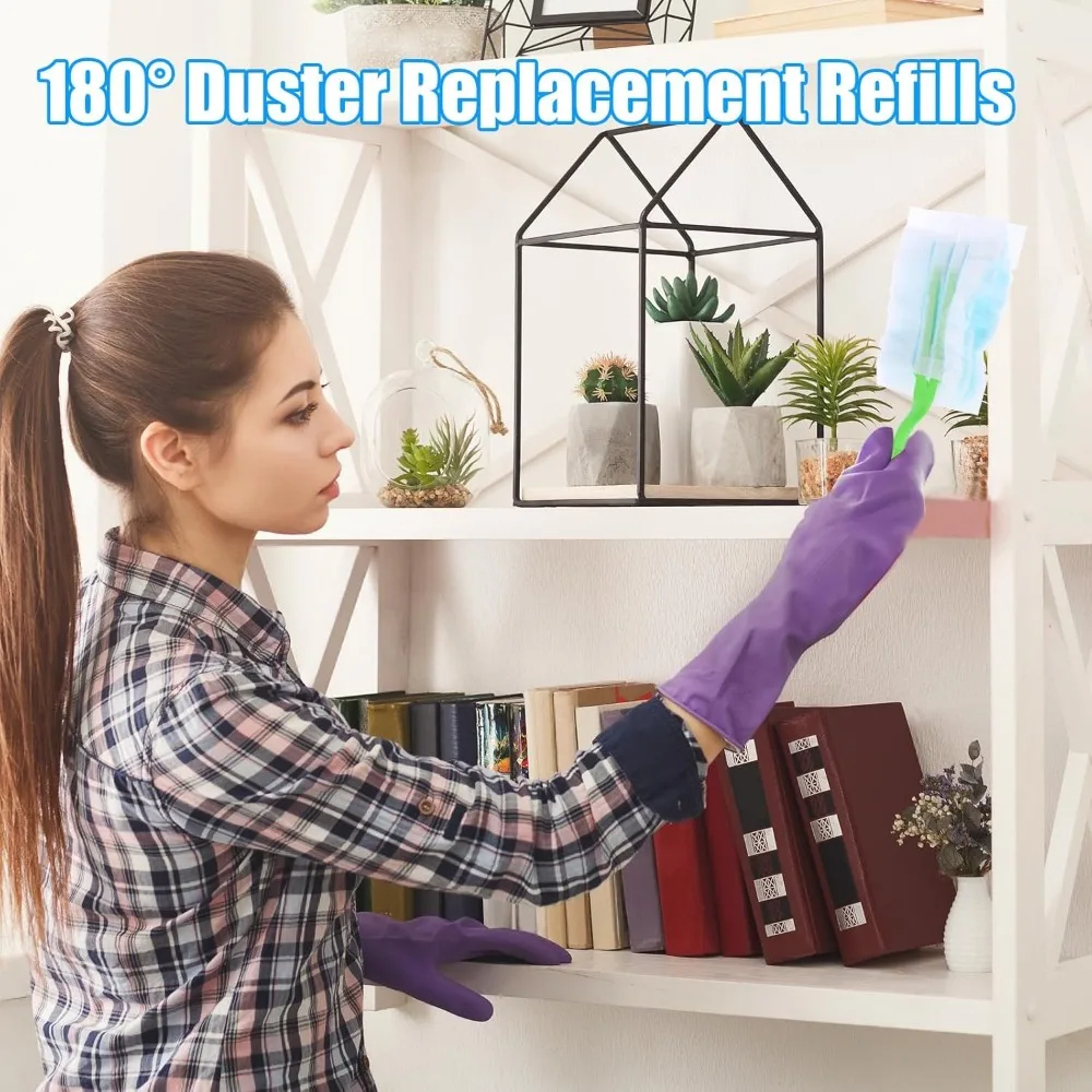 30-Pack Electrostatic Disposable Duster Refills, 180-Degree Head for Home and Office Dusting