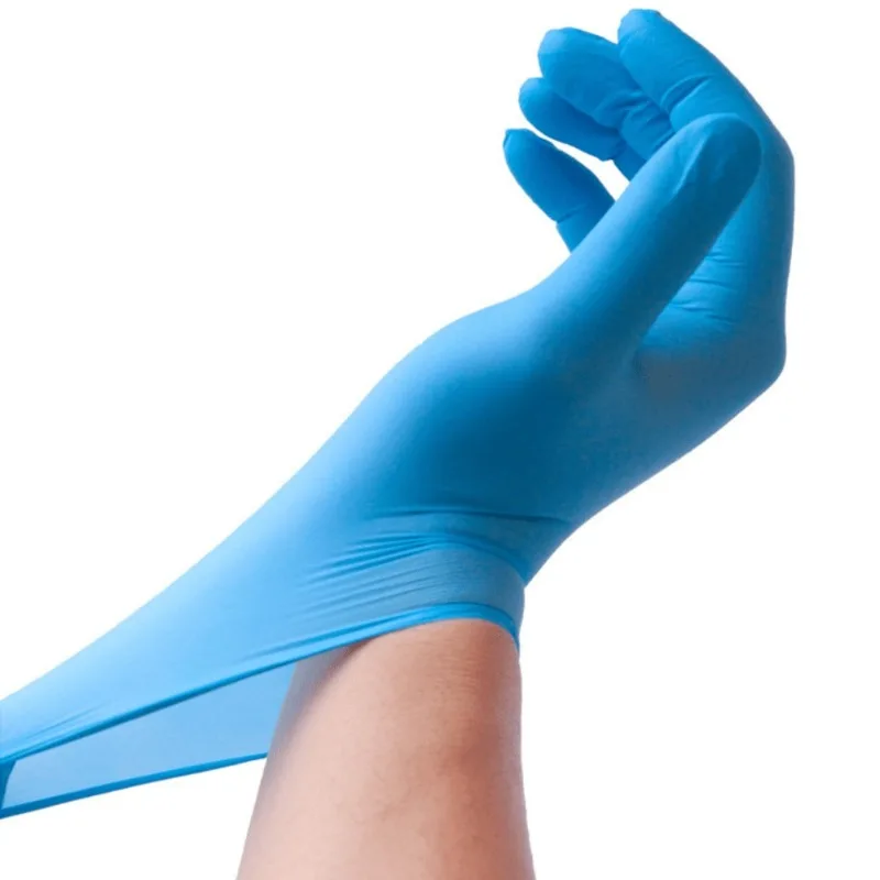 10/30/40/60PCS Disposable Blue Nitrile Gloves Household Cleaning Gloves Food Grade Waterproof Dishwashing Glove