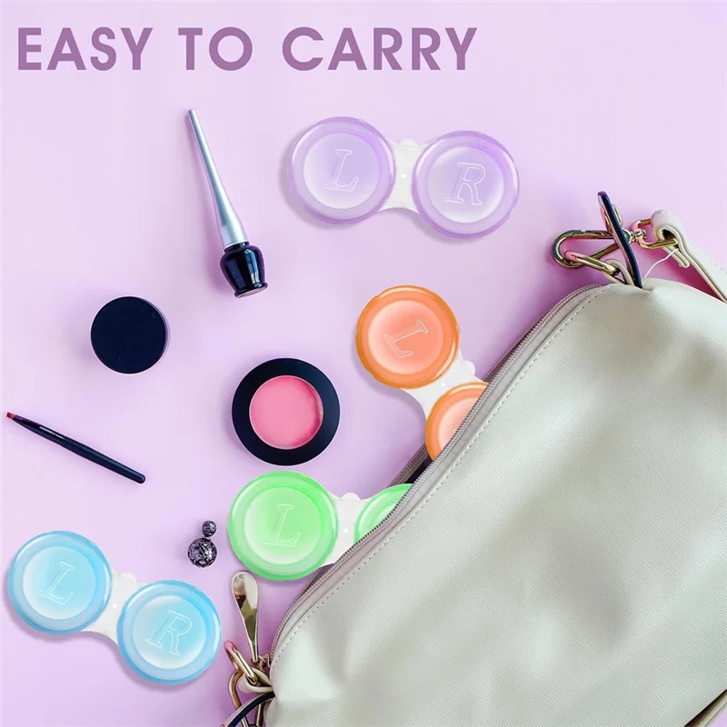 

N11R 60 Pack Contact Lens Cases Transparent Cute Contact Lens Case For Home And Travel