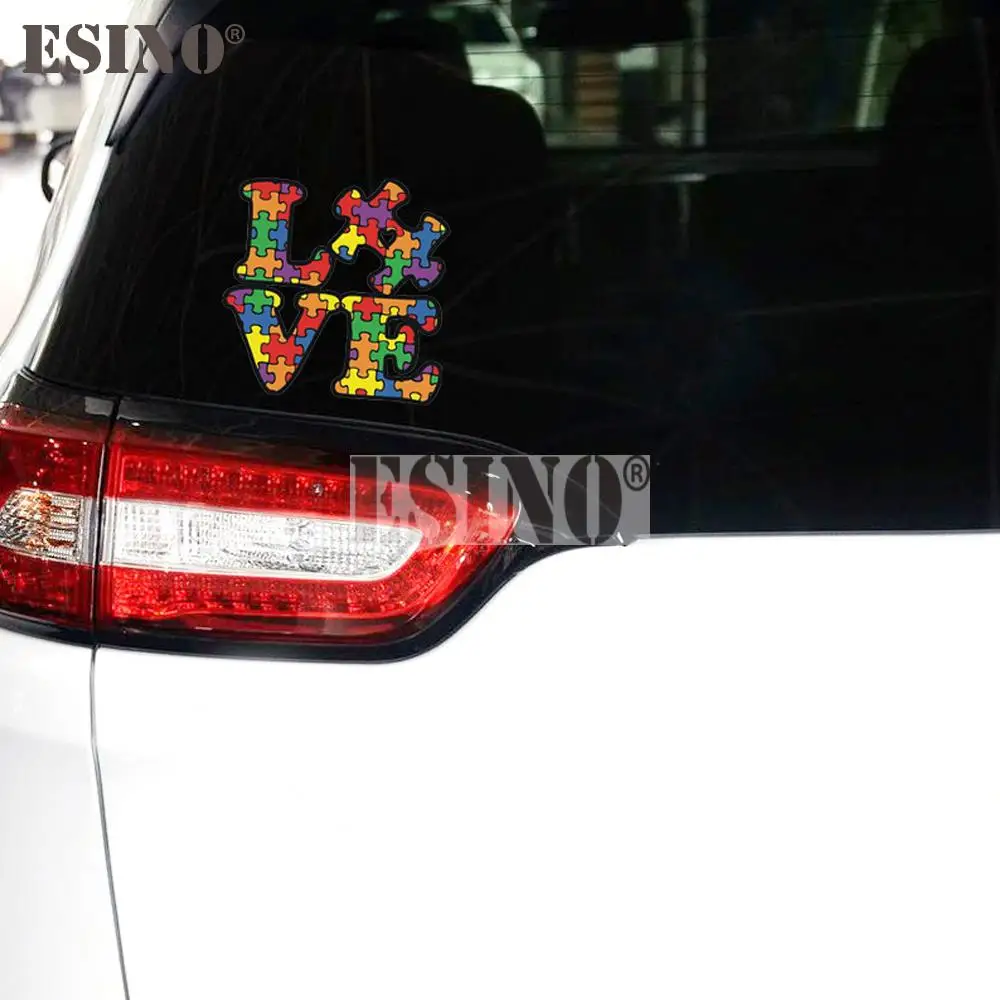 Car Styling Love for Autism Theme Creative Decorative Adhesive PVC Waterproof Sticker Car Whole Body Vinyl Decal
