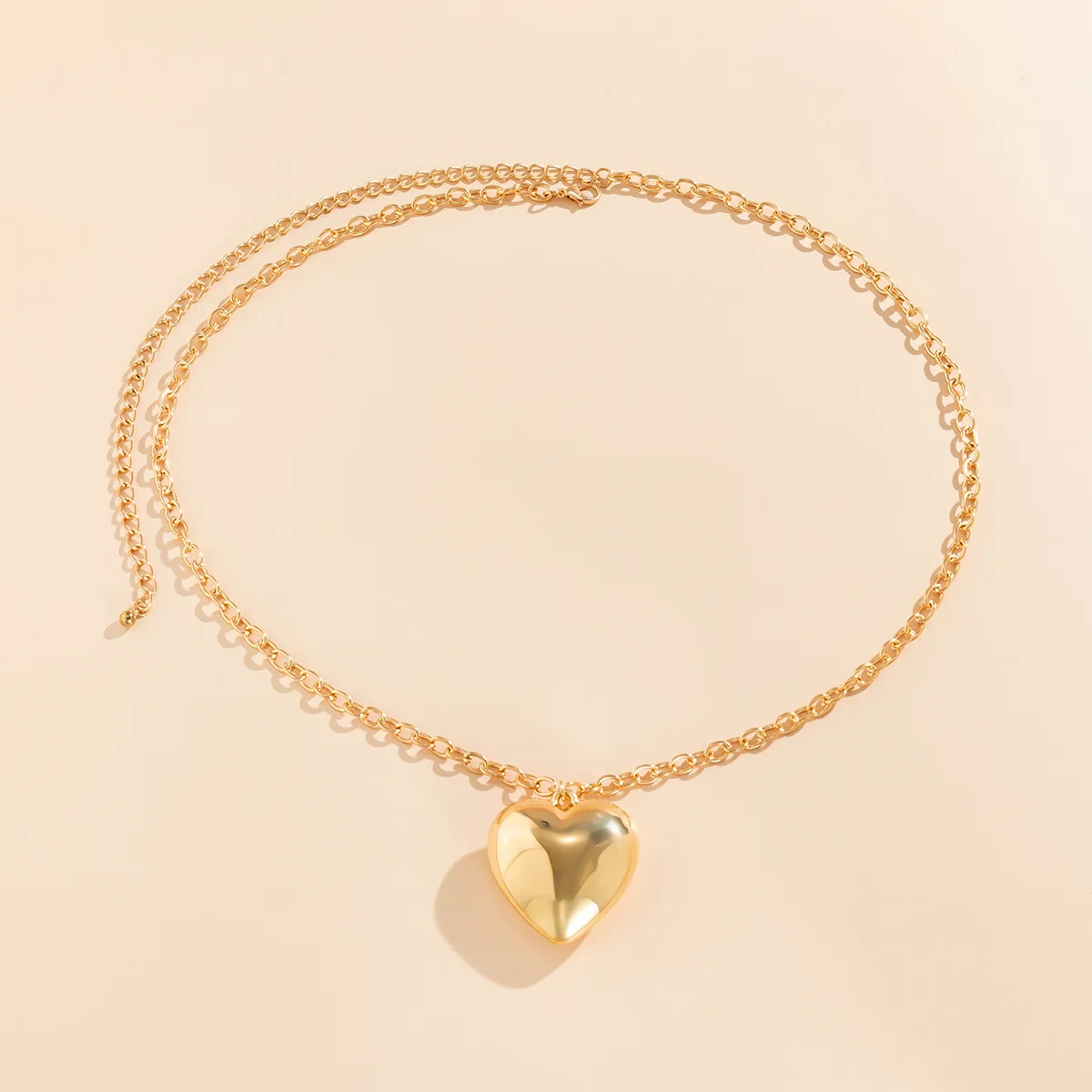 Vintage Heart shaped Pendant Body Chain Women\'s 2023 Simple Gold Color Metal Waist Chain Girls Fashion Charm Beach Jewelry