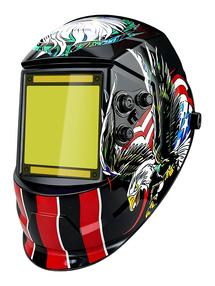 Nouveau masque anti-lumière bleue pour le soudage, couleur vraie, avec 4 capteurs d'arc, cellules solaires, 13 pouces