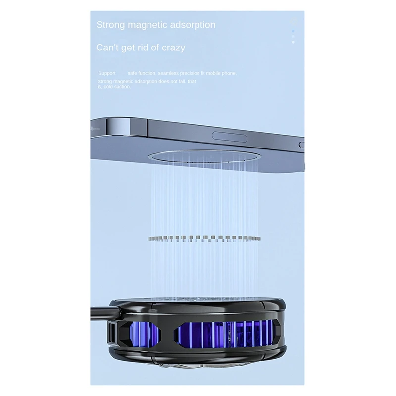 مروحة تبريد للهاتف المحمول 2 في 1 ، مشبك مغناطيسي/خلفي ، مشعاع ، تأثيرات إضاءة rgb ، للكمبيوتر اللوحي والهاتف المحمول