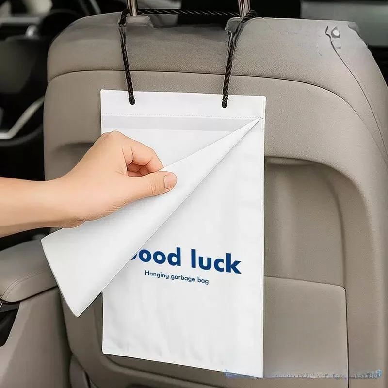 Thickened Car Trash Bag Hanging Rope Storage Bag Simple High-End Feeling Vehicle Interior Cleaning Bag Automobile Accessories