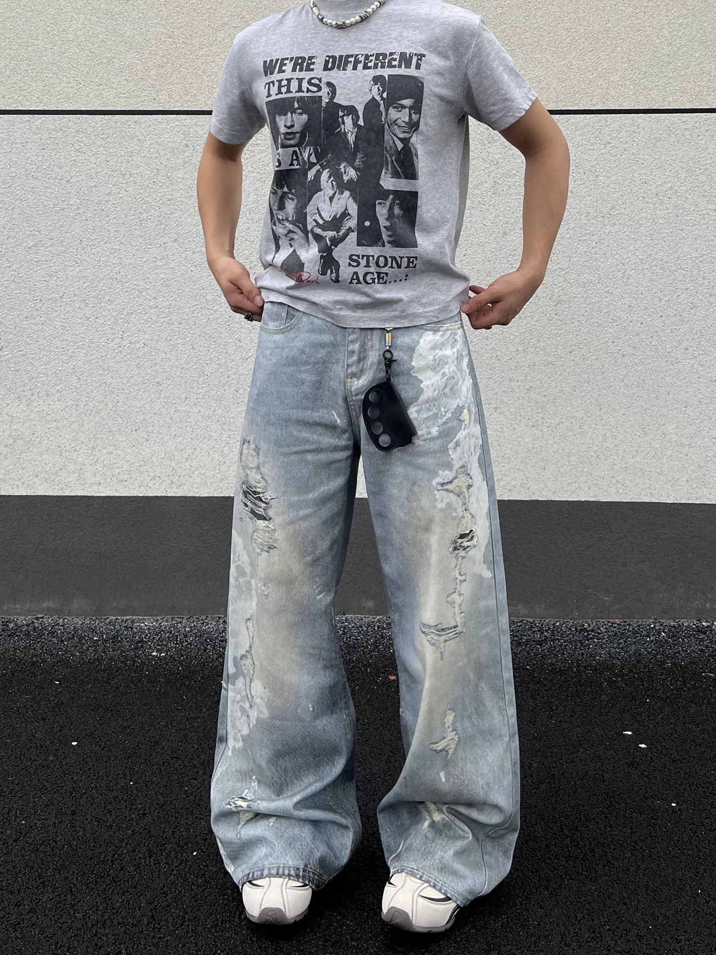 

Джинсы свободного кроя с 3D-принтом в стиле ретро-американский цветочный узор, прямые брюки из хлопка для мужчин и женщин, повседневные, удобные