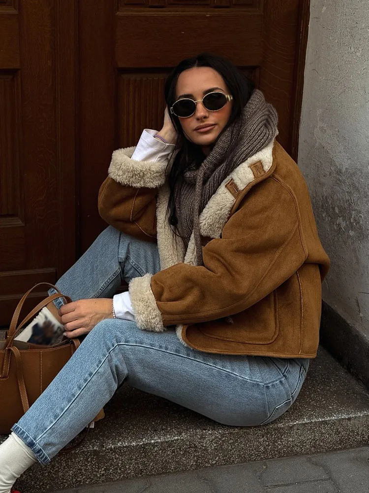 HH Giacche moda donna Colletto alla coreana solido Maniche lunghe Tasche Cappotti reversibili allentati casual autunnali monopetto femminili