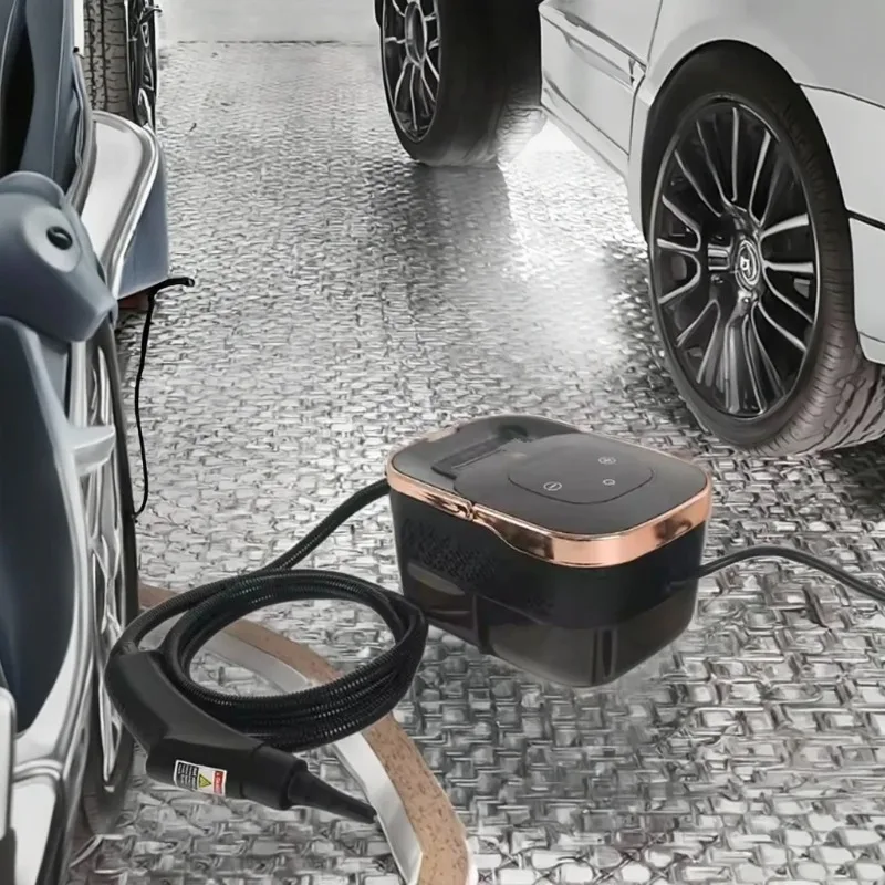 

Includes a handheld electric steam cleaner, a multi-function pressurized steam cleaner, for automotive kitchen disinfection