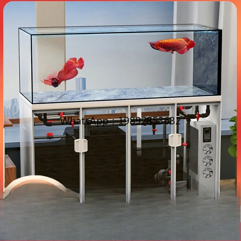 

XL Golden Scale Arowana Fish Tank Large Living Room Ultra-clear Screen Partition No Pipe Fittings Bottom Filter Aquarium