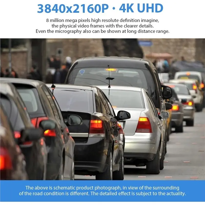 Dual-Channel Recording,Car DVR Dash Cam V50D 4K+ 1080P 130° FOV 24H Parking Monitor, Car Version, 1 Kit-Y41A