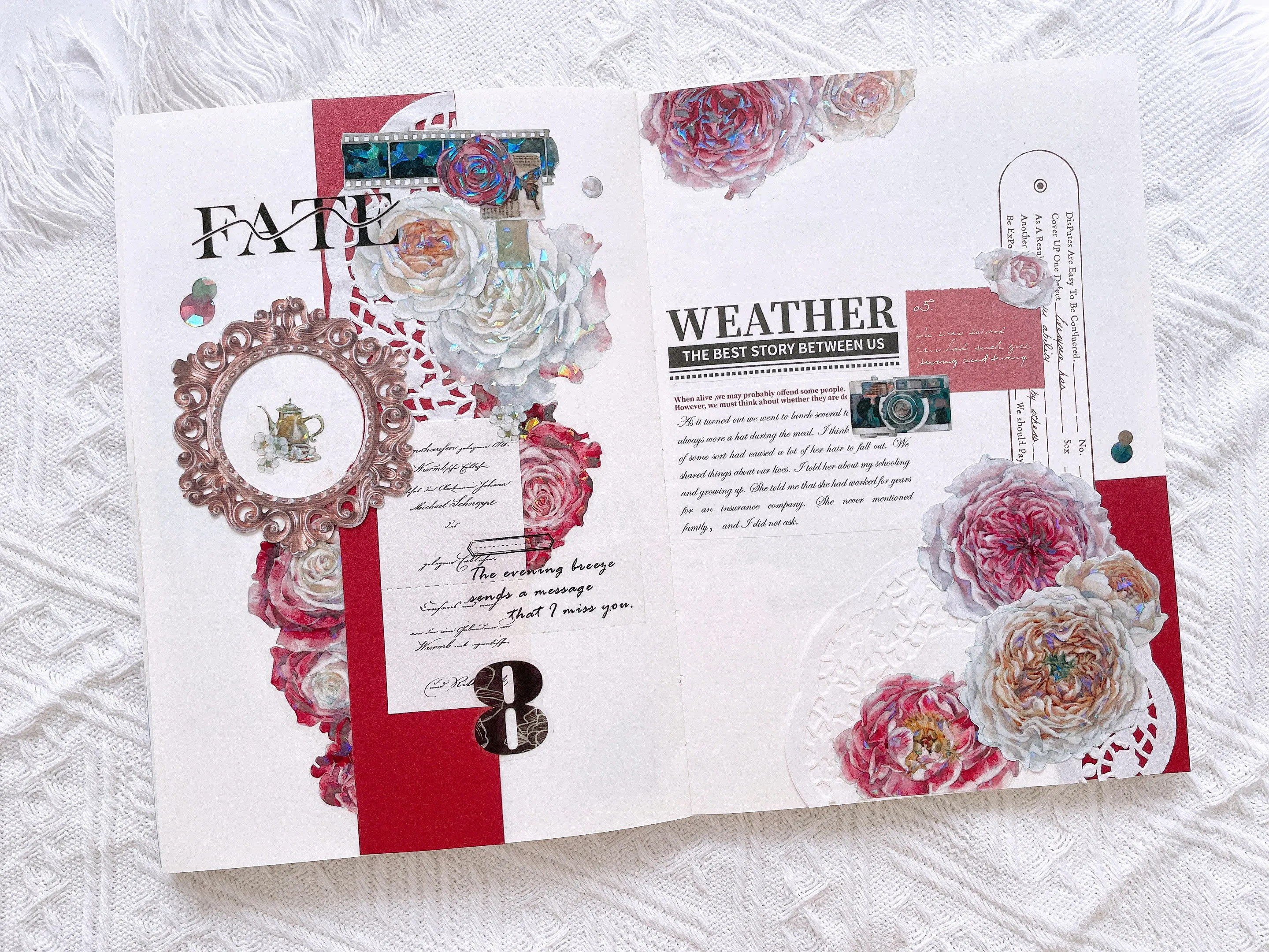 Zhushakou Bright Color Red White Flower Shiny PET Tape